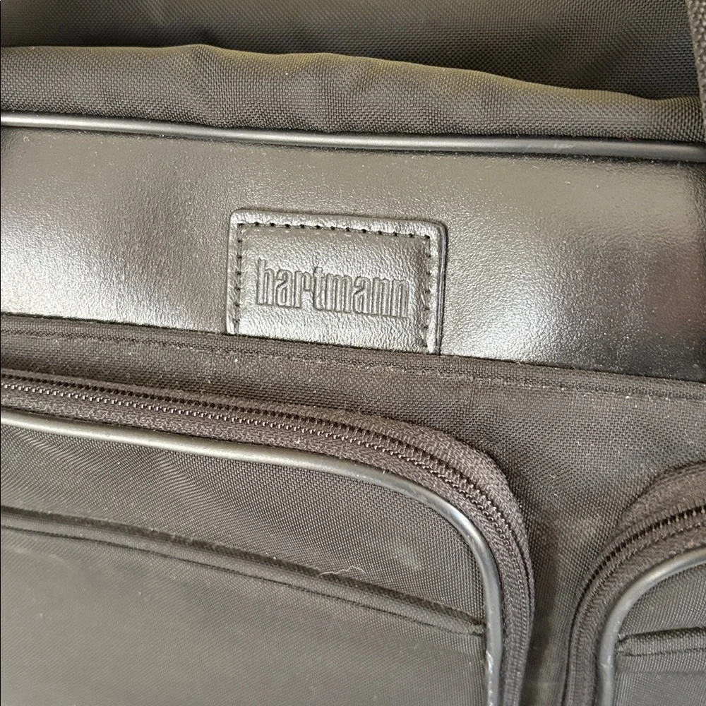 Hartmann Leather and Nylon Over Suitcase Handle Briefcase Overnighter